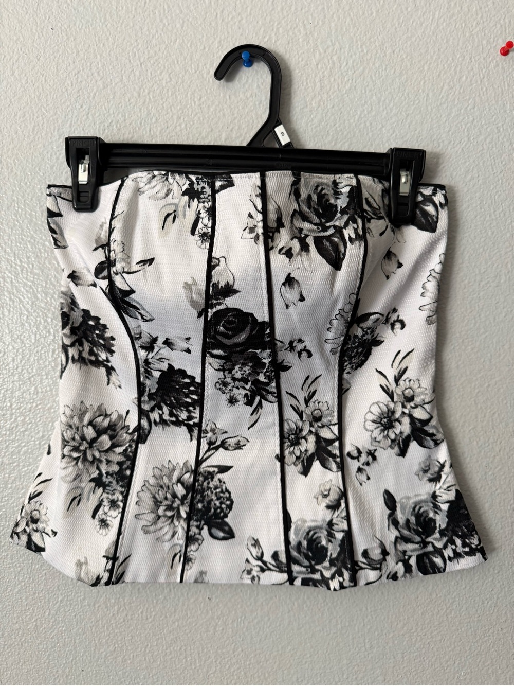 WHITE HOUSE BLACK MARKET FLORAL CORSET TOP BUSTIER COQUETTE ROMANTIC GOTH Y2K - Picture 2 of 8